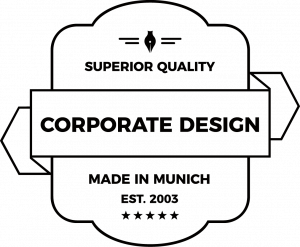 Badge für Corporate Design mit Auszeichnung Superior Quality aus dem KREATIVSTUDIO München