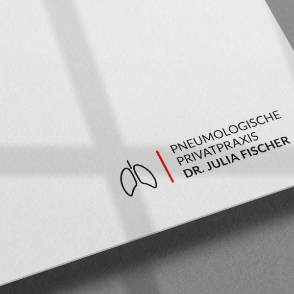 Logogestaltung für Pneumologische Privatpraxis Dr  Julia Fischer in Frankfurt als Branding Design durch das KREATIVSTUDIO München