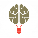 Symbolgrafik einer Glühbirne mit Gehirnform im Kreis als Darstellung des neurokreativen Ansatzes der WissensMANUFAKTUR München