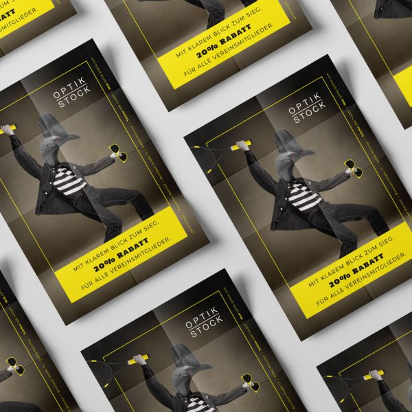 Kunde Optik Stock Anzeige – Grafikdesign von Ulrike Hostehradsky im KREATIVSTUDIO München Gestaltung einer Anzeige für den Kunden Optik Stock als Grafikdesign Auftrag durch das KREATIVSTUDIO München