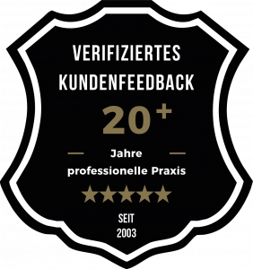 Siegel für Kundenfeedback und über 20 Jahre professionelle Praxis im KREATIVSTUDIO München