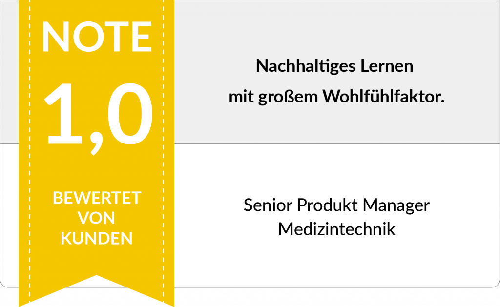 5 Sterne Bewertung eines Senior Produktmanagers Medizintechnik zu einem Adobe Grafikdesign Training im KREATIVSTUDIO München