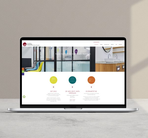Gestaltung einer Webseite für den Kunden Dr  Anita Karoglan als Webdesign Auftrag durch das KREATIVSTUDIO München
